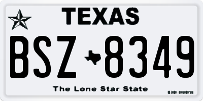 TX license plate BSZ8349