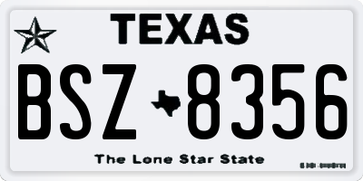 TX license plate BSZ8356