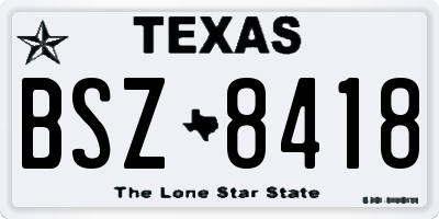 TX license plate BSZ8418