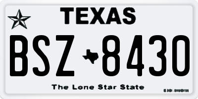 TX license plate BSZ8430
