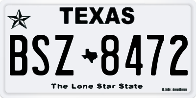 TX license plate BSZ8472