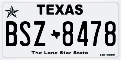 TX license plate BSZ8478