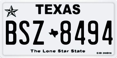 TX license plate BSZ8494