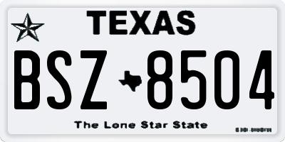 TX license plate BSZ8504