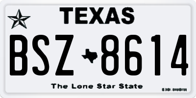 TX license plate BSZ8614