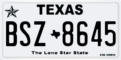 TX license plate BSZ8645