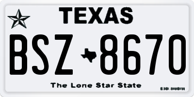 TX license plate BSZ8670