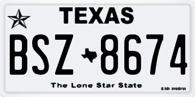 TX license plate BSZ8674