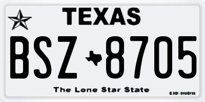 TX license plate BSZ8705
