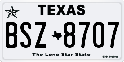 TX license plate BSZ8707