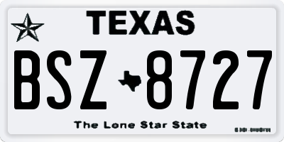 TX license plate BSZ8727