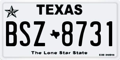 TX license plate BSZ8731