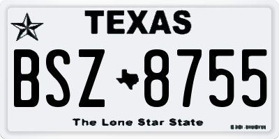 TX license plate BSZ8755