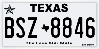 TX license plate BSZ8846