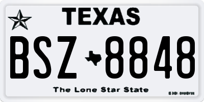 TX license plate BSZ8848
