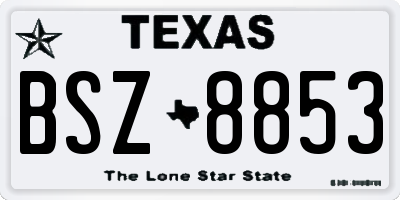 TX license plate BSZ8853