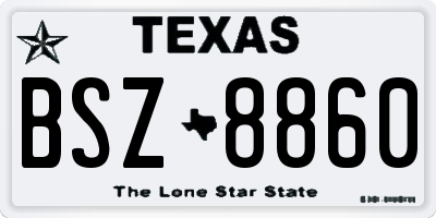 TX license plate BSZ8860
