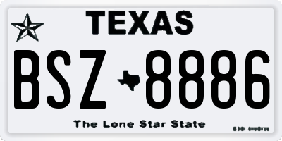 TX license plate BSZ8886