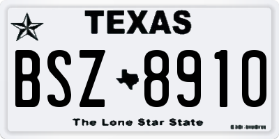TX license plate BSZ8910