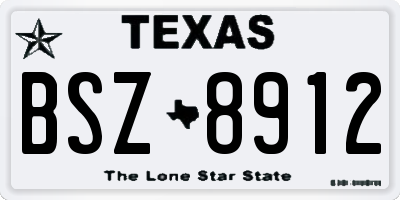 TX license plate BSZ8912