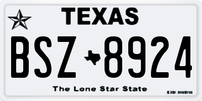 TX license plate BSZ8924