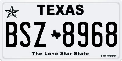 TX license plate BSZ8968