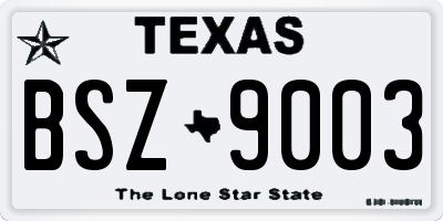TX license plate BSZ9003