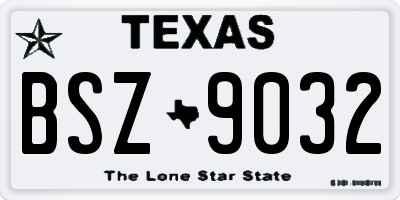 TX license plate BSZ9032