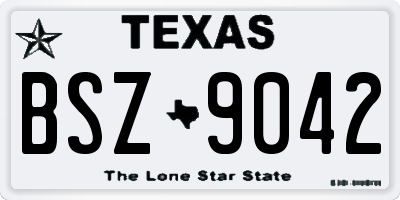 TX license plate BSZ9042
