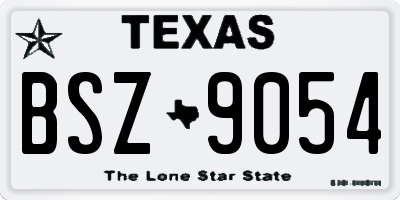 TX license plate BSZ9054