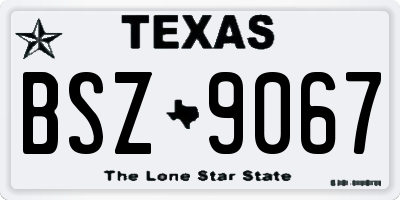 TX license plate BSZ9067