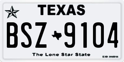 TX license plate BSZ9104