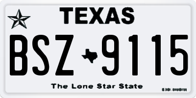 TX license plate BSZ9115