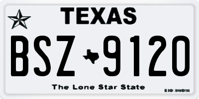 TX license plate BSZ9120