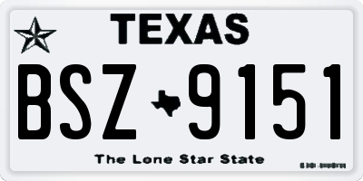 TX license plate BSZ9151