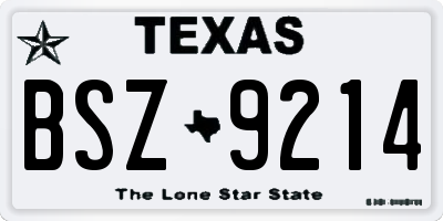 TX license plate BSZ9214