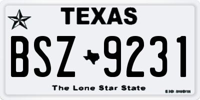 TX license plate BSZ9231
