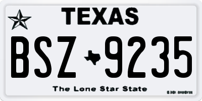 TX license plate BSZ9235