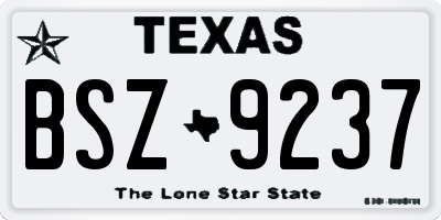 TX license plate BSZ9237