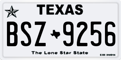 TX license plate BSZ9256