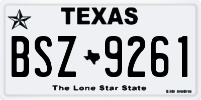 TX license plate BSZ9261
