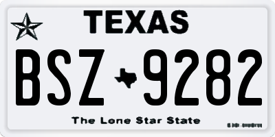 TX license plate BSZ9282