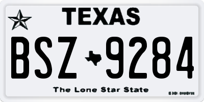 TX license plate BSZ9284