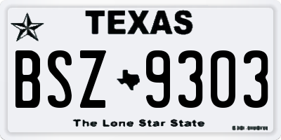 TX license plate BSZ9303