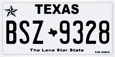 TX license plate BSZ9328