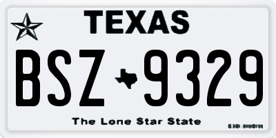 TX license plate BSZ9329
