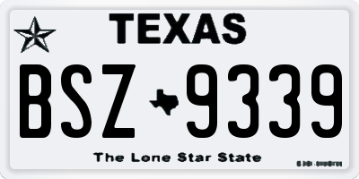 TX license plate BSZ9339