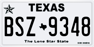 TX license plate BSZ9348