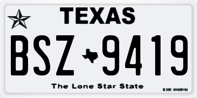 TX license plate BSZ9419