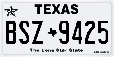 TX license plate BSZ9425